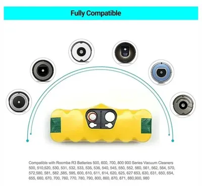 Image de Batterie pour robot aspirateur - Batterie de rechange - 14,4 V Li-Ion - 9800 mAh - Compatible avec les séries 500 à 900 (500/550/560/600/650/698/780/876/900) - 1 pièce
