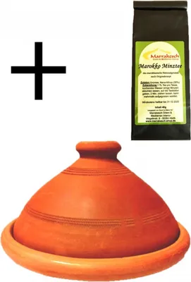 Zdjęcie produktu dla zestaw 2, ORYGINALNY tagine Ø 30 cm + marokańska herbata miętowa 40 g