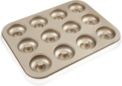 Donutbackform mit 12 Mulden, antihaftbeschichtet, 35,5 x 26,4 cm