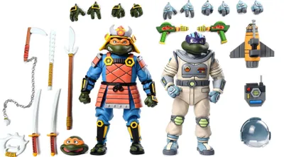Produktbild von Teenage Mutant Ninja Turtles (Cartoon) Actionfiguren 2er-Pack Space Adventure & Samurai Turtles 18 cm