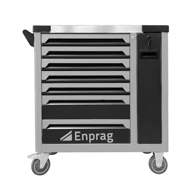 Obrázek produktu pro ENPRAG Dílenský vozík na nářadí na kolečkách XT-007, 8x zásuvka, barva šedo-černá