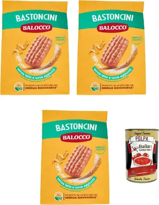 Produktbild von Balocco Bastoncini Kekse zum Frühstück 3x 700g biscuits cookies kuchen + Italian Gourmet polpa 400g