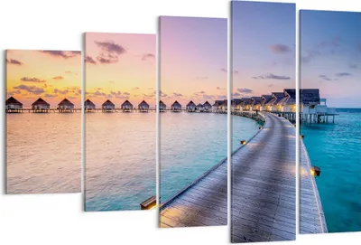 Produktbild von Bild auf Leinwand - Leinwandbild - Malediven Meer - 150x100cm - Wand Bild - Wanddeko - Wandbilder - Leinwanddruck - Bilder - Kunstdruck - Wanddekoration - Leinwand bilder - Wandkunst - EG150x100-4082