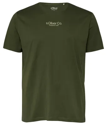 Produktbild von s.Oliver Übergrößen Basic-T-Shirt Logoprint oliv