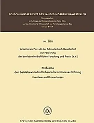 Produktbild von Probleme der betriebswirtschaftlichen Informationsverdichtung