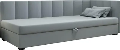 Obrázok produktu pre AURA SOFA Boxspringová posteľ ADEL PLUS 110x195 Kompletná sada s matracom Bonell, čalúnená posteľ s úložným priestorom – tyrkysová, SAWANA 72
