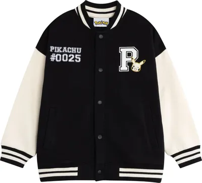 Produktbild von Pokemon - Varsity-Jacke (US-College-Stil) für Jungen NS9252 (128) (Schwarz unifarben)