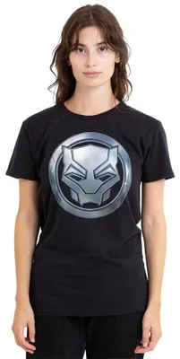 Immagine prodotto di Marvel, T-shirt da donna "Black Panther: Wakanda Forever", icona di Black Panther, colore nero, taglia S