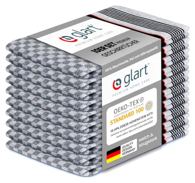 Produktbild von Glart 48GS 10er Set Küchentücher Grubentücher 90x45 cm aus 100% Baumwolle in sch