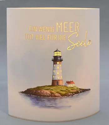 Produktbild von LED-Laterne Poesielicht Leuchtturm- "Ein bisschen Meer,…