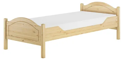 Produktbild von Massivholzbett Kiefer natur 90x200 Einzelbett Gästebett Zubehör wählbar V-60.30-09Rollrost und Matratze inkl.