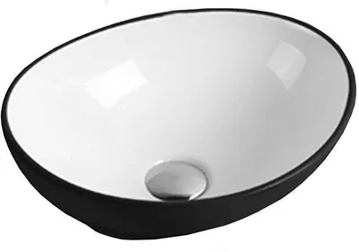 Image de ELZA lavabo pour comptoir 40x33 cm blanc/noir (21014075)