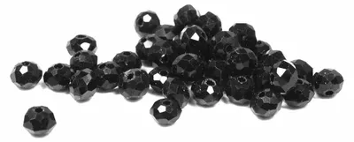 Produktbild von Vintageparts Glasschliffperlen Rondelle schwarz 4 x 3 mm, 50 Stück