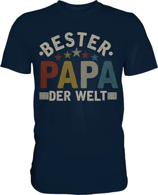 Produktbild von Bester Papa Vintage Vater Geschenk Vatertag T-Shirt – Navy / XL
