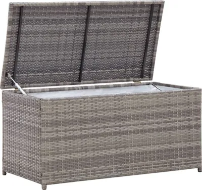 Produktbild von vidaXL Gartenbox Poly Rattan 100x50x50 cm Grau