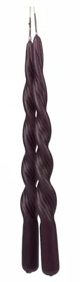 Imagen del producto de Vela cilíndrica con diseño trenzado, marca Geriffelte, color violeta, diámetro 2,2 cm, altura 30 cm