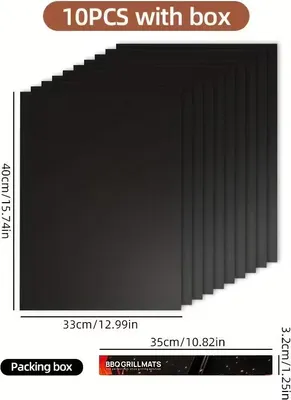 Image de 10x Gril - Tapis de four - Tapis de four & gril réutilisable - Découpable | PTFE | Four électrique & gaz, BBQ