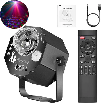 Produktbild von 4-in-1 Disco Magic Ball Licht, Laser + UV + LED Effekte, Party & DJ Beleuchtung, USB 5V kompatibel