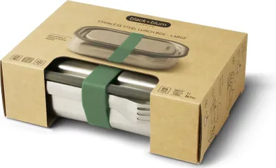 Produktbild von black+blum BAM-SS-L010, Box, Rechteckig, 1 l, Olive, Silikon, Edelstahl, Edelstahl