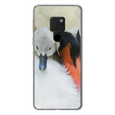 Produktbild von MuchoWow® Handyhülle Schutzhülle Hülle für Huawei P40 Lite Schwan - Küken - Makro Silikon Softcase Handy Hülle - Handy