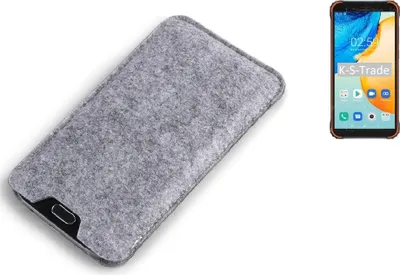 Produktbild von K-S-Trade Filz Handyhülle kompatibel mit Blackview BV4900 Pro Schutzhülle Filztasche Filz Tasche Case Sleeve Handy Hülle Filzhülle grau