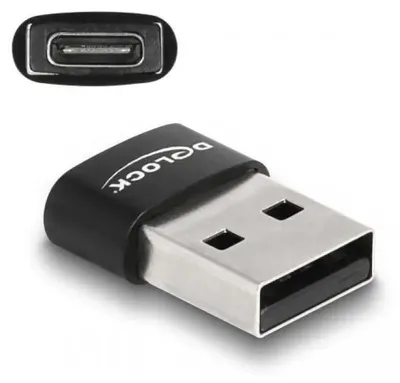 Obrázok produktu pre Delock USB 2.0 adaptér USB Type-A samec na USB Type-C™ samica čierny