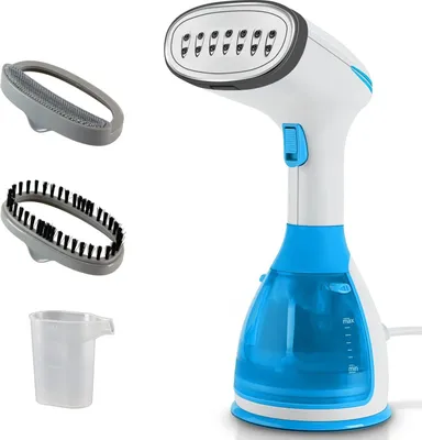 Produktbild von Homgeek Steamer Dampfglätter ( 1500W, 280ml, Quick & Go Automatik ) Hand Dampfbürste Dampfglätter Kleidung & Hemden bügeln - Dampfbügler Reise Bügeleisen Dampf Bügel - Steam Iron Bügelmaschine, Blau