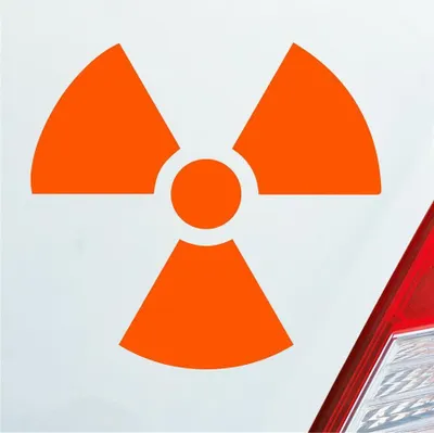 Produktbild von Auto Aufkleber Atom Radioaktivität Atomkraft Nuklear 10x10 cm Orange Sticker Heckscheibenaufkleber