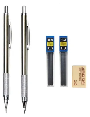 Immagine prodotto di Set di matite a grafite in metallo completo, da 0,3 a 2,0 mm, per arte e ufficio