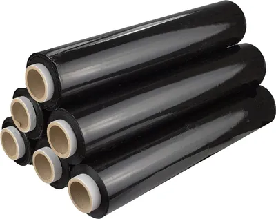 Produktbild von V1 TRADE Stretchfolie Schwarz - 1,5kg - 285m x 50cm - Handstretchfolie & Umzugsfolie für Möbel