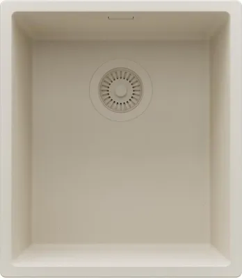 Produktbild von PRIMAGRAN Unterbauspüle Granit Beige 41x47cm, Spülbecken 1 Becken + Ablauf-Set, Granitspüle ab 45er Unterschrank - London