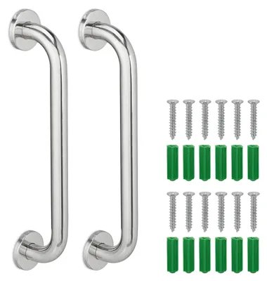 Produktbild von Relaxdays Haltegriffe Badezimmer, 2er Set, Edelstahl, Dusche & Badewanne, 200 kg, Senioren & behinderte Menschen, silber