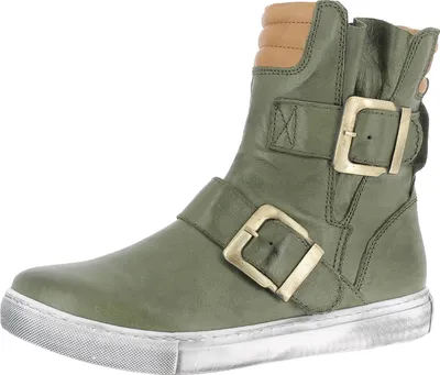 Produktbild von Andrea Conti Damen Stiefelette Leder Boot sportlich Riemen Schnalle 0346833, Größe:38 EU, Farbe:Grün