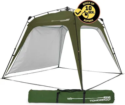 Produktbild von Where Tomorrow Outdoor Pavillon PopUp Zelt 2,5 x 2,5m Wasserdicht & UV-Schutz Garten inkl. 1x Seitenteil Tasche Camping & Partyzelt Aufbau 2 Min.