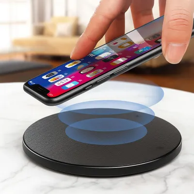Produktbild von QI Wireless Ladestation Samsung Iphone Huawei Xiaomi Kabelloses Induktives Ladegerät, Farbe:Schwarz