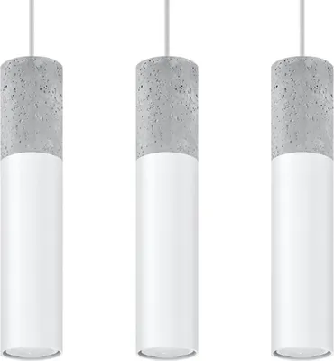 Produktbild von Hängeleuchte BORGIO 3L weiß 3xGU10 10W Stahl/Beton 90x6x45cm Sollux Lighting