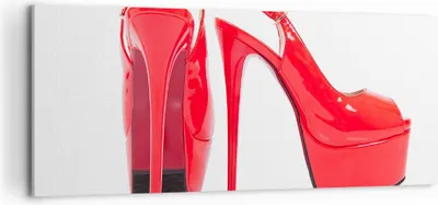 Produktbild von Bild auf Leinwand - Leinwandbild - Ferse Schuhe Frauen Mode - 100x40cm - Wand Bild - Wanddeko - Leinwanddruck - Bilder - Kunstdruck - Wanddekoration - Leinwand bilder - Wandkunst - AB100x40-2401