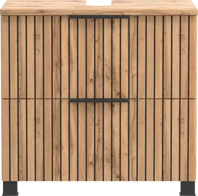 Image de Waschbeckenunterschrank >Nizza< in Wotaneiche-Dekor - 60x54x35cm (BxHxT)