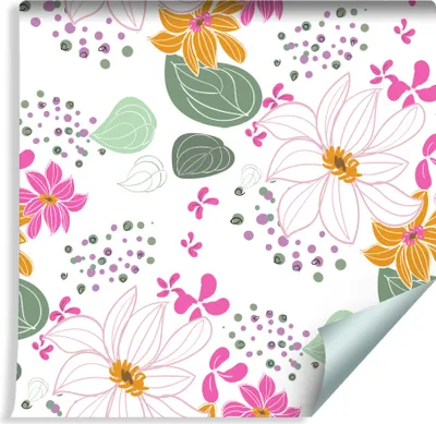 Produktbild von 10m VLIES TAPETE Rolle Kinderzimmer Schüne Bunte Blumen XXL