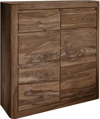 Immagine prodotto di MASSIVMOEBEL24 | TORONTO #138 Comò in legno di sheesham - decapato / smoked cherry 100x37x111