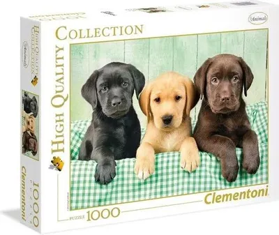 Produktbild von Puzzle 1000 Teile Erwachsene - Puzzle - Clementoni Puzzle - Drei Labrador Welpen 69x50cm - Puzzle 1000 Teile