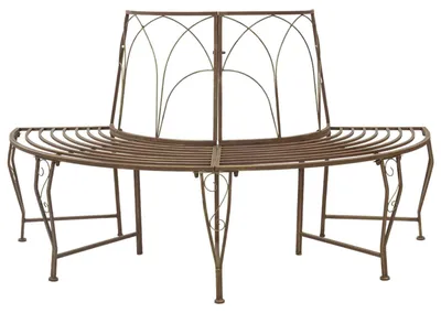 Obrázek produktu pro vidaXL Lavice ve tvaru stromu, 4 místa k sezení, 160 x 80 x 89 cm, ocel, antická hnědá