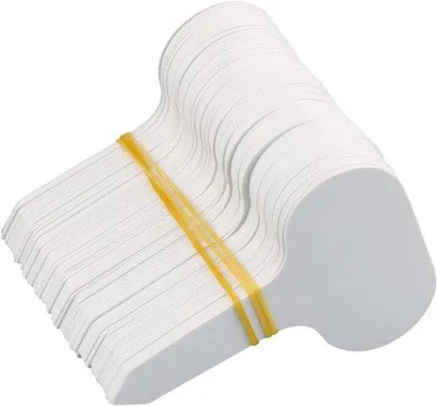 Produktbild von Pflanzenschilder - Weiße Kunststoff-Tuinschilder - 100 Stück - 5 x 7 cm - Ideal für Kräuter und Pflanzen Identifizierung