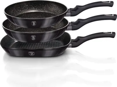 Image de Berlinger Haus Pans en Granit BH-6904 Pro Carbon 3 pièces Graphite Métallique