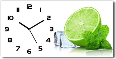 Produktbild von Wanduhr aus Glas – 60x30 cm - Glasbild - Glasuhr - Gehärtetes Glas - schwarze-zeiger - Kalk mit Eis