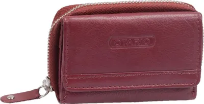 Produktbild von Kompakte Leder Minibörse rot mit Reißverschluss