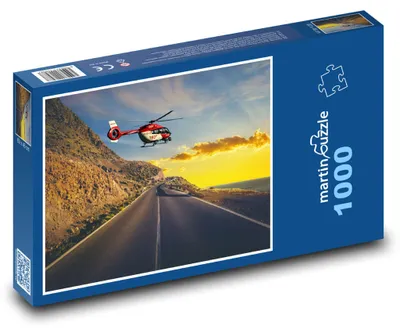 Obrázek produktu pro Puzzle 1000 Vrtulník přistávající na silnici - martinpuzzle