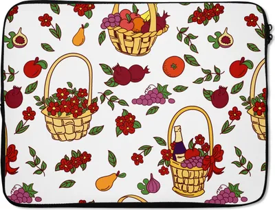 Produktbild von MuchoWow® Laptop Hülle 15 Zoll Korb - Obst - Muster Laptoptasche - Laptoptasche - Sleeve - Rundum-Schutz