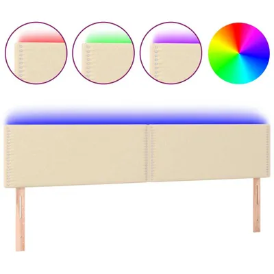 Obrázek produktu pro vidaXL LED čelo postele krémové 180x5x78/88 cm Látka