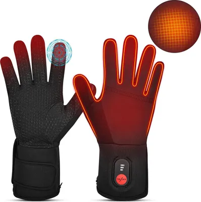 Produktbild von Elektrische Handschuhe mit 3 Heizstufen, Touchscreen-kompatibel, 3000 mAh Akku, winddicht, ideal für Outdoor-Aktivitäten
